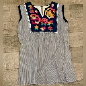 Savanna Jane Blue and White Striped Dress